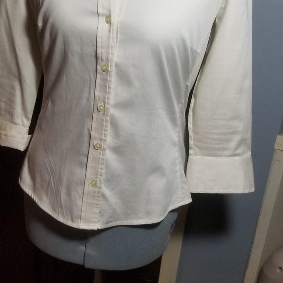 Banana Republic cream button top sz M - Picture 7 of 7